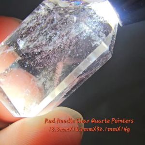 Red and Blue Needle Clear Quartz Point / Clear Quartz Point / 红蓝针白水晶柱 / 白水晶柱