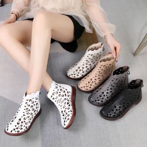 Womens Fashionable Cool Boots with Hollow Holes and High Top Sandals