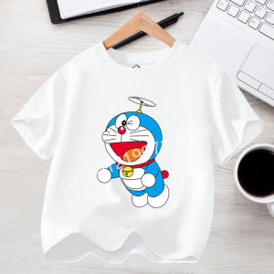 52TOYS | Doraemon Anime Print Cotton T Shirt Boys Girls 2026 Summer Short Sleeve Kids Tee Soft Casual Clothing Breathable Childrens Top