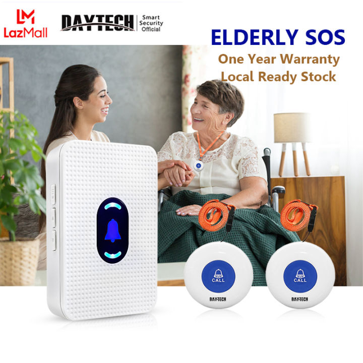 Daytech Caregiver Pager Wireless For Elderly Sos Panic Buton Elderly Call Button Home Alert 9481