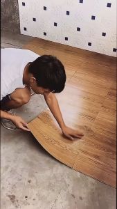 Self Adhesive Vinyl Floor Sticker 30x30cm Removable Wood Grain Waterproof Vinyl Floor Tiles for Living Room Floor Stickers for Living Room Floor Stickers for Bedroom Home Decoration