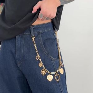 Ingemark Hip Hop Love Heart Keychain Waist Belts Chain for Women Men Punk Trousers Jeans Pants Wallet Bag Chain Street Jewelry