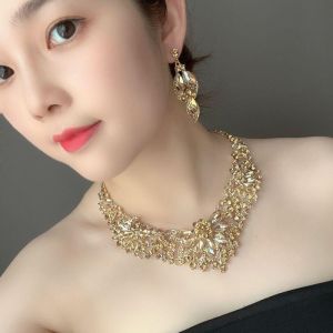 All-Match Jewelry Stylish Clavicle Chain Neck Chain Fashion European and American Style Trendy Exaggerated Female Gem Net Red Decorative Trendy Female Accessories