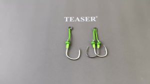Móc Câu Biển TEASER 2PC HK055 360 Độ Dây PE Kèm Móc Phụ Thép Carbon Cao Cấp Tăng Cường Độ Bám.