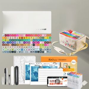 Touchcolor Double Head Oil-Based Marker Pens Set 100 Colors Art Supplies for Students Cartoon Anime Soft Tip Watercolor Pens