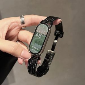 For Mi Band 10 9 Strap Slim Magnetic Metal Bracelet for Xiaomi Mi Band 8 Women Stainless Steel Wristband for Miband 9 Watchband