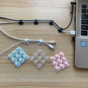 Wire Fixing Purse Desktop Wall Self-Adhesive Wire Clip Mini Data Cable Wire Holder Storage Gadget