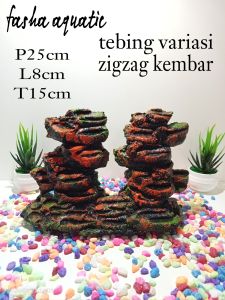 aquarium aquascape tebing variasi zigzag kembar new model MURAH