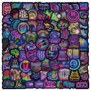New 600 Piece Set Customizable Neon Graffiti Stickers Waterproof Decorations for Laptops Mobile Phones Skateboards Motorcycles