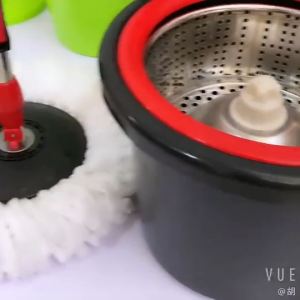 Pel Pelut Berkembar Pendorong Tong Bentuk Lapan-Huruf Bebas Cuci Tangan Berserta TongPut/ Lazy spinning mop Spin - drying and dewatering mop bucket
