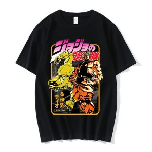Bandai | 2026 New Anime Jojo Bizarre Adventure Graphic Mens T-Shirt Women Fashion Short Sleeve Casual Tops Cotton Streetwear
