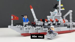 Bộ đồ chơi lắp ráp tàu chiến 651 chi tiết xếp hình mô hình máy bay tàu tuần tra