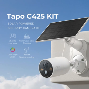 TP-Link Tapo C425 KIT 2K QHD Live View Solar-Powered Security Camera  WiFi IP Security Cctv Camera Connect to Cellphone with Mic and Speaker