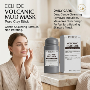 EELHOE | Volcanic Mud Mask Stick Deeply Cleaning Pores Reducing Blackheads Purifing Skin Refreshing Control Oil Pore Cleansing Clay Stick