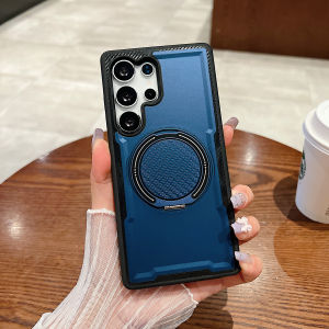 360° Rotating Silicone Phone Case Full Protection Stand Anti-Fall Creative S25 Ultra Edge Cover S23 Ultra Full Wrap Protection