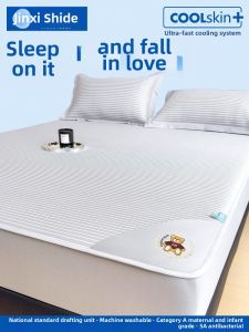 Cooling Ice Silk Mattress Protector Washable Bed Sheet