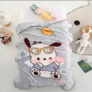 Chăn lông tuyết nhung cho bé đi học mền tuyết nhung cho bé hình ngộ nghĩnh siêu mềm mịn ( tặng kèm túi đựng mền)