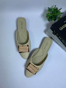 Futto.chic sepatu flat mules wanita cantik slip-on pita GA04