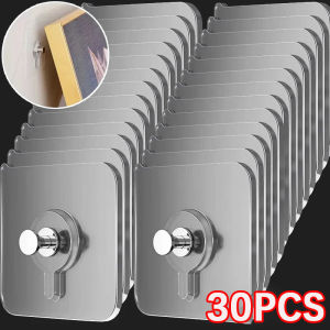 HOHODALINK 30PCS Hook paku gantungan tanpa paku gantungan jam dinding bingkai foto tanpa paku gantungan serbaguna