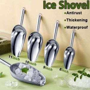 8-12in Metal Ice Scoop Stainless Food Shovel Ice Shovel Thick Stainless Steel Kitchen Tool For Bar Home Kitchen Tool