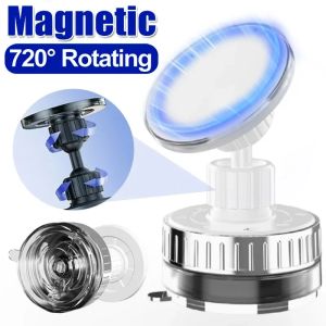 【Pphha】Portable Suction Cup Phone Holder Magnetic Hands-Free Upgraded 720° Rotatable Adjustable Phone Mount for IPhone Samsung Car Mirror