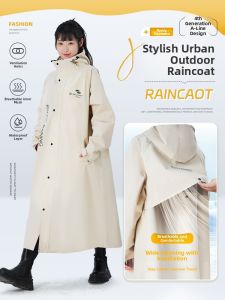 KeyRu | Rainproof Raincoat for Women Long Full-body Adult Rainwear with Separable Bike Cover