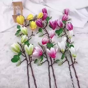 Artificial Flower Silk Magnolia Bouquet DIY Hot Selling Props Wedding Bridal Bouquets Table Party Home Outdoor Garden Decoration