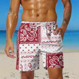 Quần Short Đi Biển Thể Thao Nhanh Khô 3D Cho Nam Quần Ống Đứng Lưng Giữa Vải Polyester Mùa Hè Quần Dài Thường Ngày