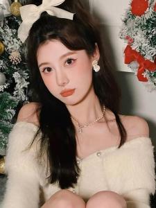 ต่างหูหิมะคริสต์มาสสีชมพู ต่างหูสไตล์สาวหวาน ต่างหูแบบใหม่ ต่างหูสไตล์เกาหลี เครื่องประดับแฟชั่นสำหรับผู้หญิง