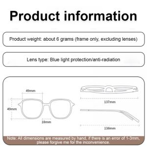 Retro Round Frame Reading Glasses Full Frame Anti-Blue Light Presbyopia Glasses Ultra-Light HD Anti-Fatigue Reading Eyewear