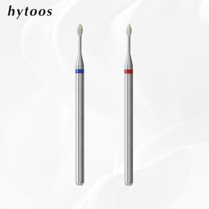 HYTOOS 3/32 1mm Mini Flame Diamond Nail Drill Bit Russian Cuticle Cleaner Under Nail Dead Skin Remover Safety Professional