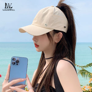 LouisWill Fashion Sun Cap Womens Sun Visor Hat Half Empty Top Large Brim Summer Visor Cap Women High Ponytail Baseball Cap Sunscreen Cap Outdoor Urban Sports Sun Protection Hat Can Wear Mask for Outdoor Travelling Shopping Climbing