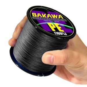BAKAWA 4 Strand 300M PE Braided Fishing Line 10-85LB Japan Multifilament Smooth and Durable Carp Wire Saltwater Freshwater Pesca