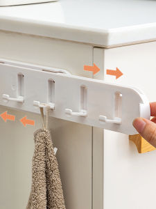 Retractable Wall Mounted Hooks Kitchen Bathroom Gap Filler Adhesive Hooks No Drilling Required Home Organization Hooks