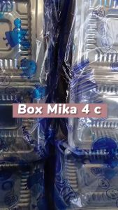 Box mika plastik isi 100pcs / Box mika plastik bening kue makanan buah ukuran 4c