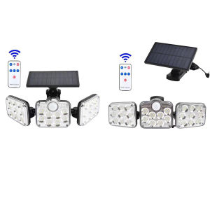 【winnereco】 Motion Sensor Outdoor Lights 138 LED 800LM with 3 Modes 3 Heads Flood Light 270 Degree Wide Angle for Garden Patio Yard