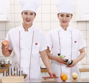Chef uniform food service shirt short sleeved long sleeved restaurant kitchen shirt Chef Uniform for Men chief Uniform Set for Men chef Uniform Women Set