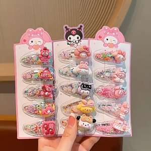 三丽欧创意发夹库洛米美乐蒂3D可爱小发夹Hair Accessories 3D hair Clip Kuromi Melody Sanrio Hair Pin Hair Accessories