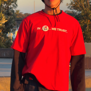 Blanc Nué The "In Blank We Trust" Tee (Trendy Regular Fit Cotton Statement T-Shirt)