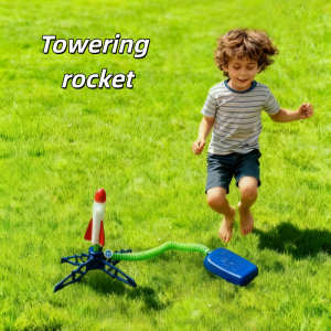 Childrens Foot-Triggered Launcher Rocket Launcher Outdoor Toy Indoor Playtime Inflatable Bouncing Surprise Set Gift