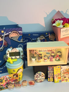 Crayon Shinchan Large Gift Package Figurine Model Birthday Gift for Friends Surprise Creative Gift Box Cartoon Style