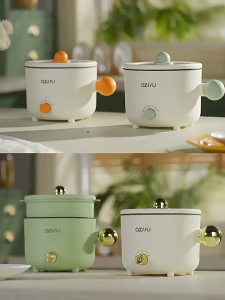 Mini Electric Cooker Pot with Steamer Portable Multi-Function Non-Stick Hot Pot Adjustable Temperature for Quick Meals