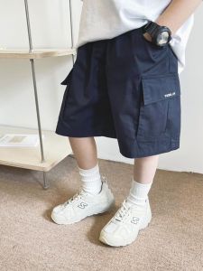 Boys Summer Thin Five-Point Casual Pants Korean Style Workwear Trousers Fashionable Lightweight Breathable Cotton Shorts