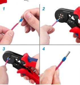 [Giao hàng 24H]Kìm bấm cos vuông HSC8 6-4A tự điều chỉnh kèm 1200 đầu cos đủ loại cos ống tròn cos pin（Gửi 1200 phụ kiện）