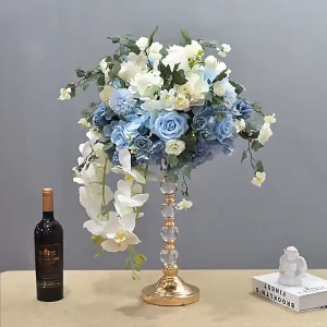 Acrylic Beads Flower Rack Gold Flower Vase For Wedding Party Table Centerpieces Home Hotel Decoratio