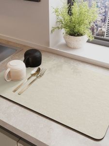 Kitchen Sink Desktop Protective Silicon Pad Cuttable Drainage Mat Anti Slip Durable Long Rectangle Shape Japanese Style