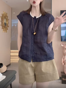 Shalldoer | Casual Loose Round Neck Shirt And Pants Set Womens Summer Slimming Two-Piece Suit Comfortable Breathable Pure Color Outfit