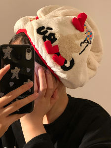 Adorable Duck Shaped Hair Towel Cap Super Absorbent Quick Dry Hair Bath Cap for Women Girls Students Universal Coral Fleece