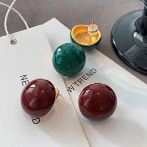 Elegant Red Enamel Earrings Luxury Vintage Style Fresh out Fashion Jewelry Alloy Plated Silver Womens Ear Cuff CEH2378