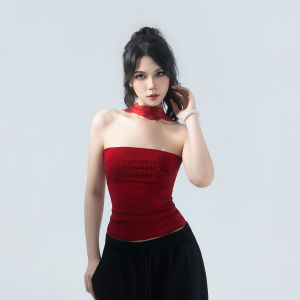 Spicy Lace and Rhinestone Bra Top Backless Fit Casual Upperwear